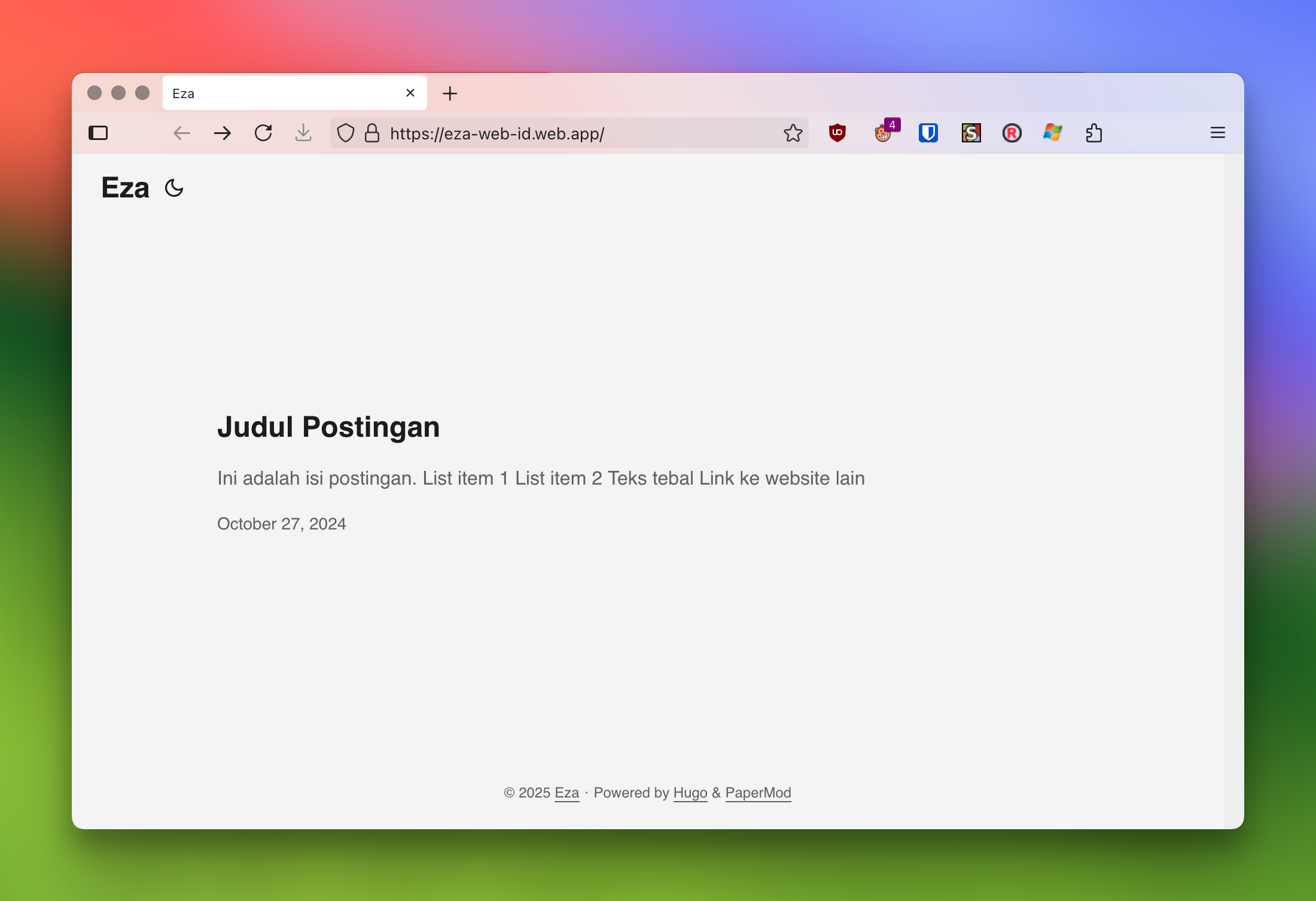 Hugo Website Home