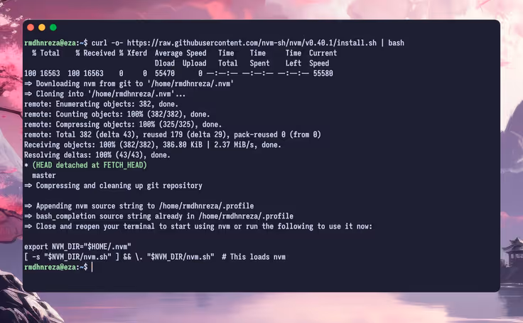 Install NVM