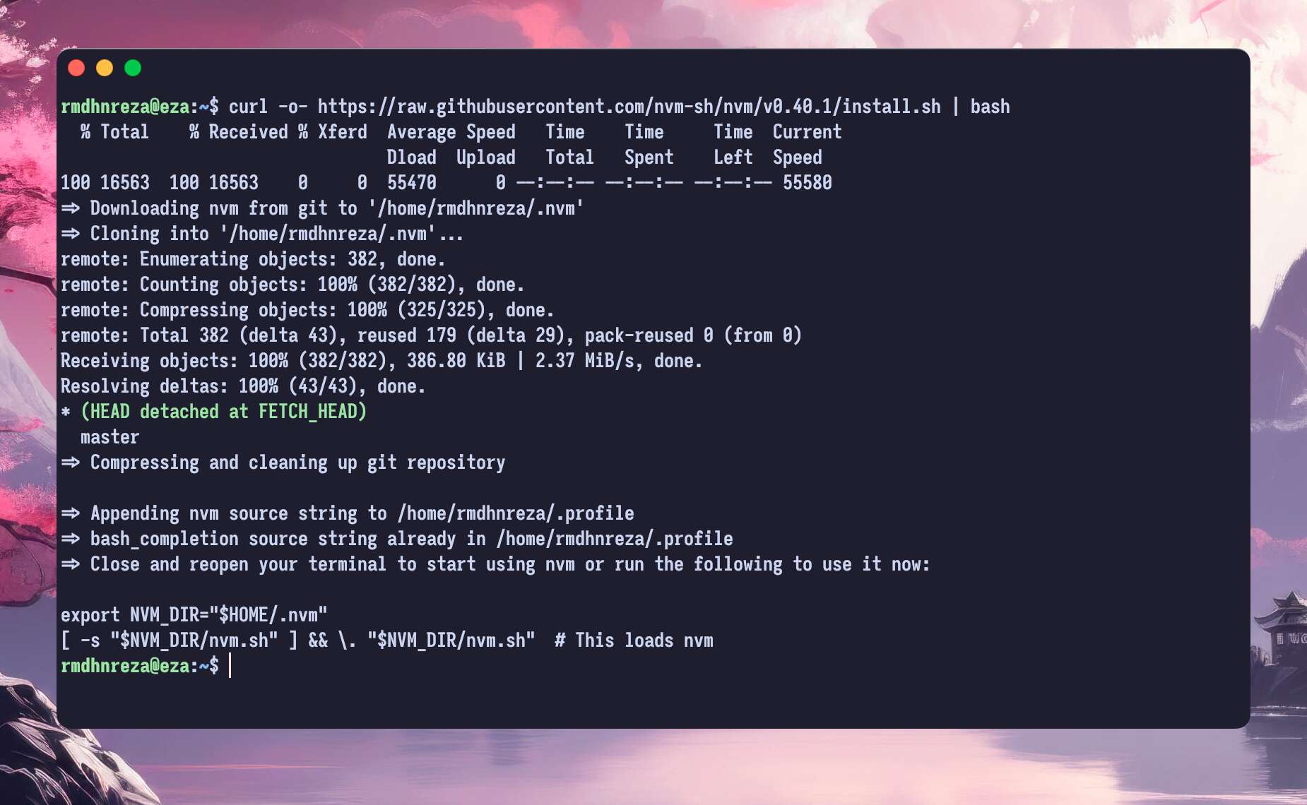 Install NVM